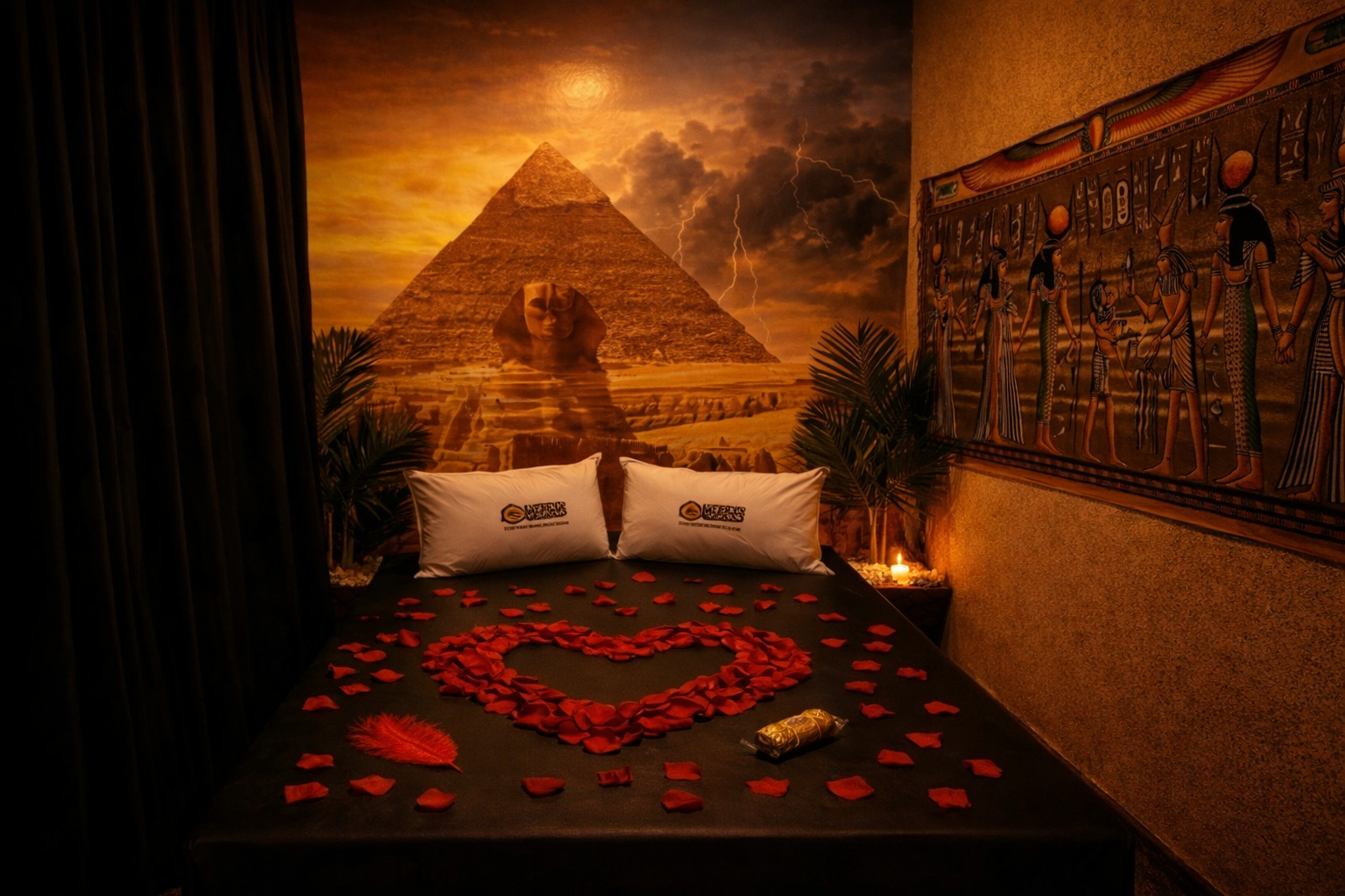 Sala de massagem do Spa Egípcio no Rio de Janeiro com decoração exclusiva