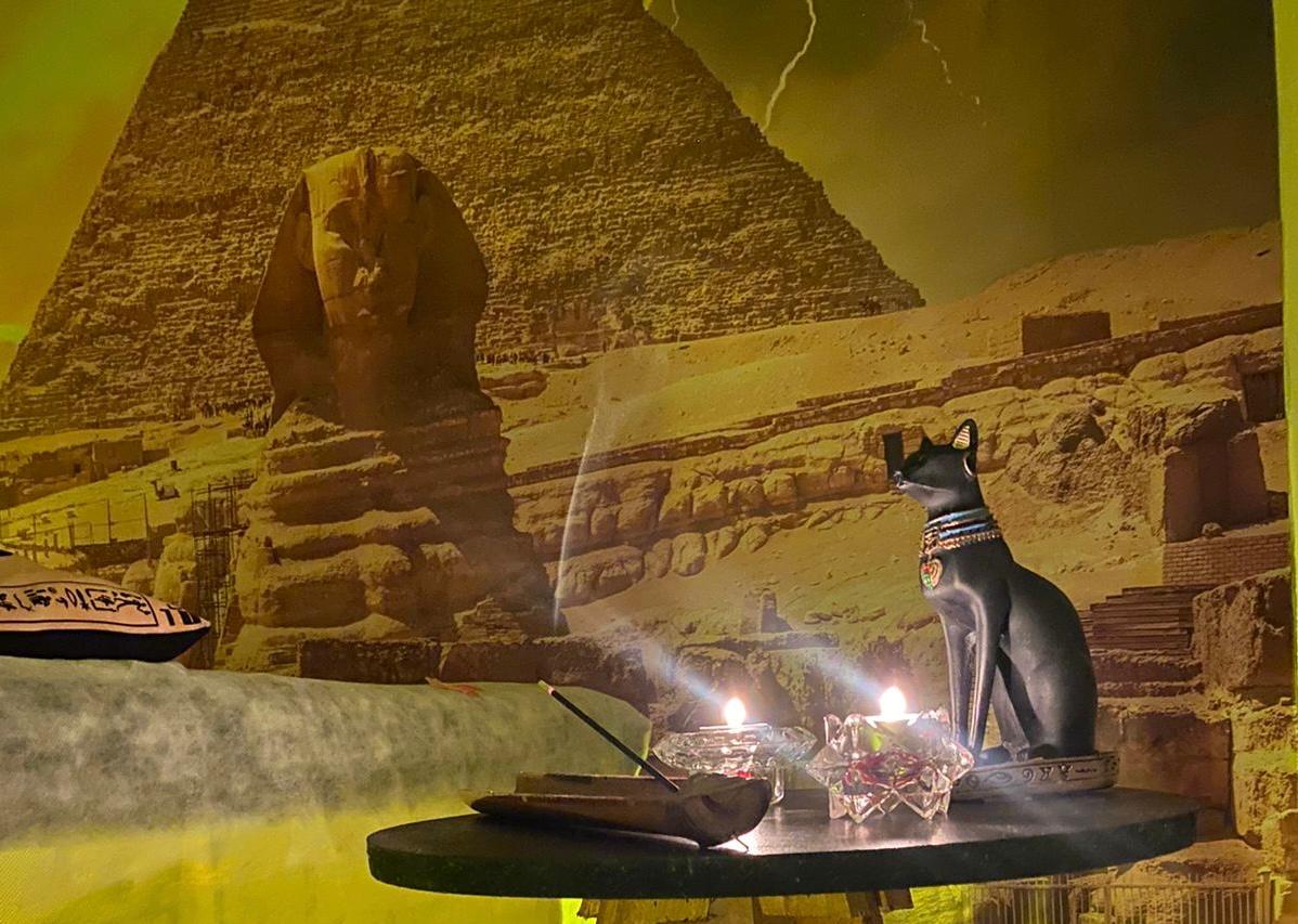 Sala de massagem do Spa Egípcio no Rio de Janeiro — ambiente exclusivo para massagem relaxante e terapêutica no Centro RJ