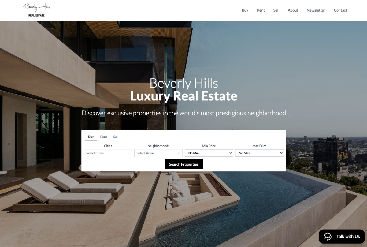 Beverly Hills Real Estate Platform Interface
