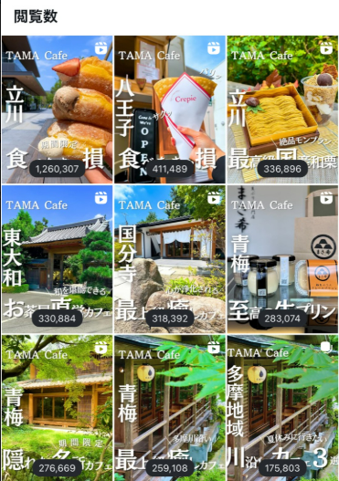 リール実績(上位投稿)