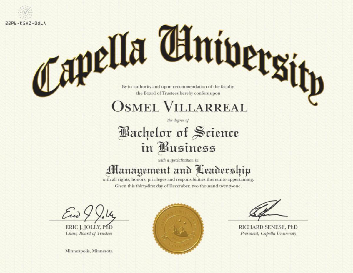 Bachelor of Science in Business - Capella University