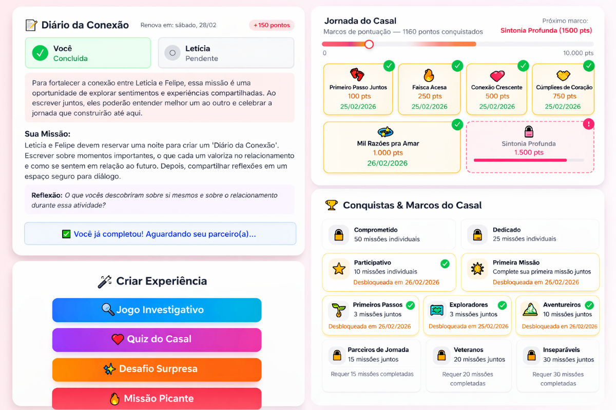 Interface do app EntreNós
