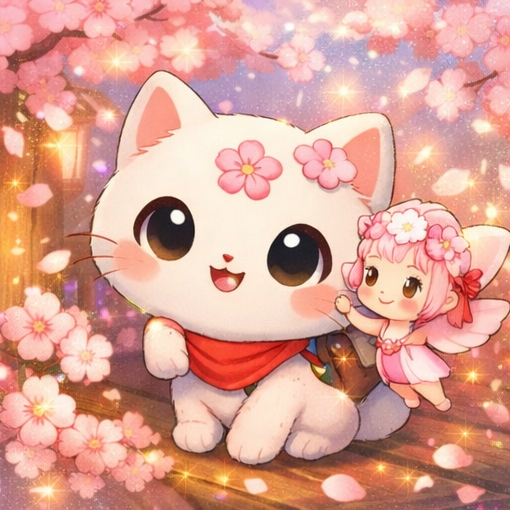 空と桜とサクラネコ