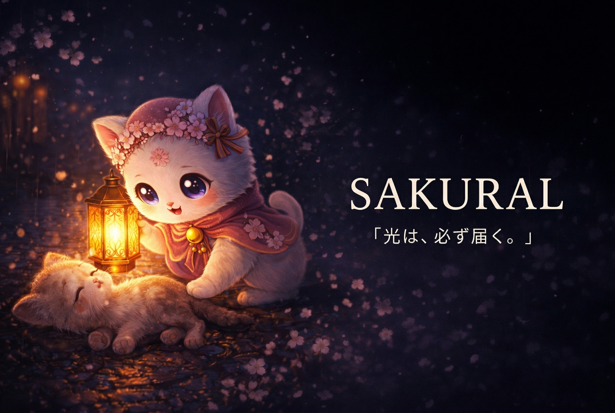 空と桜とSakural Cat