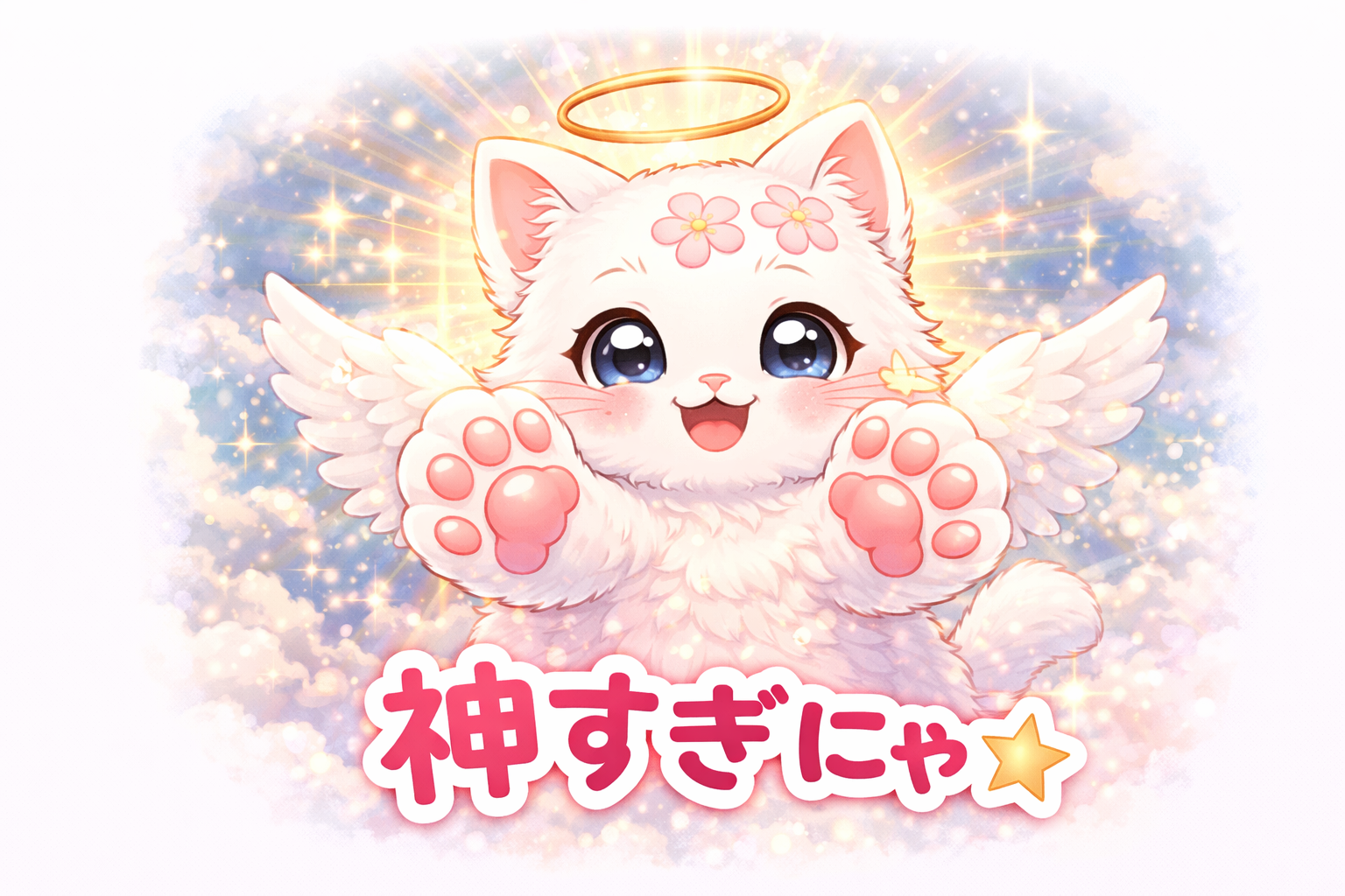 夜桜とサクラネコ