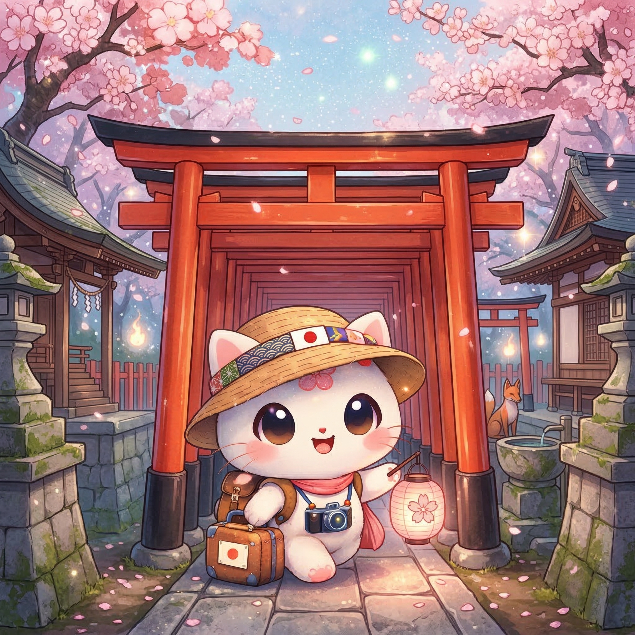 春の街角のサクラネコ