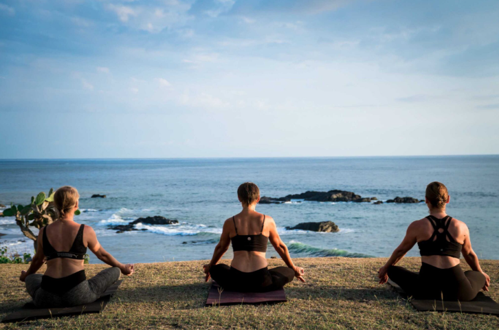 Morning yoga session