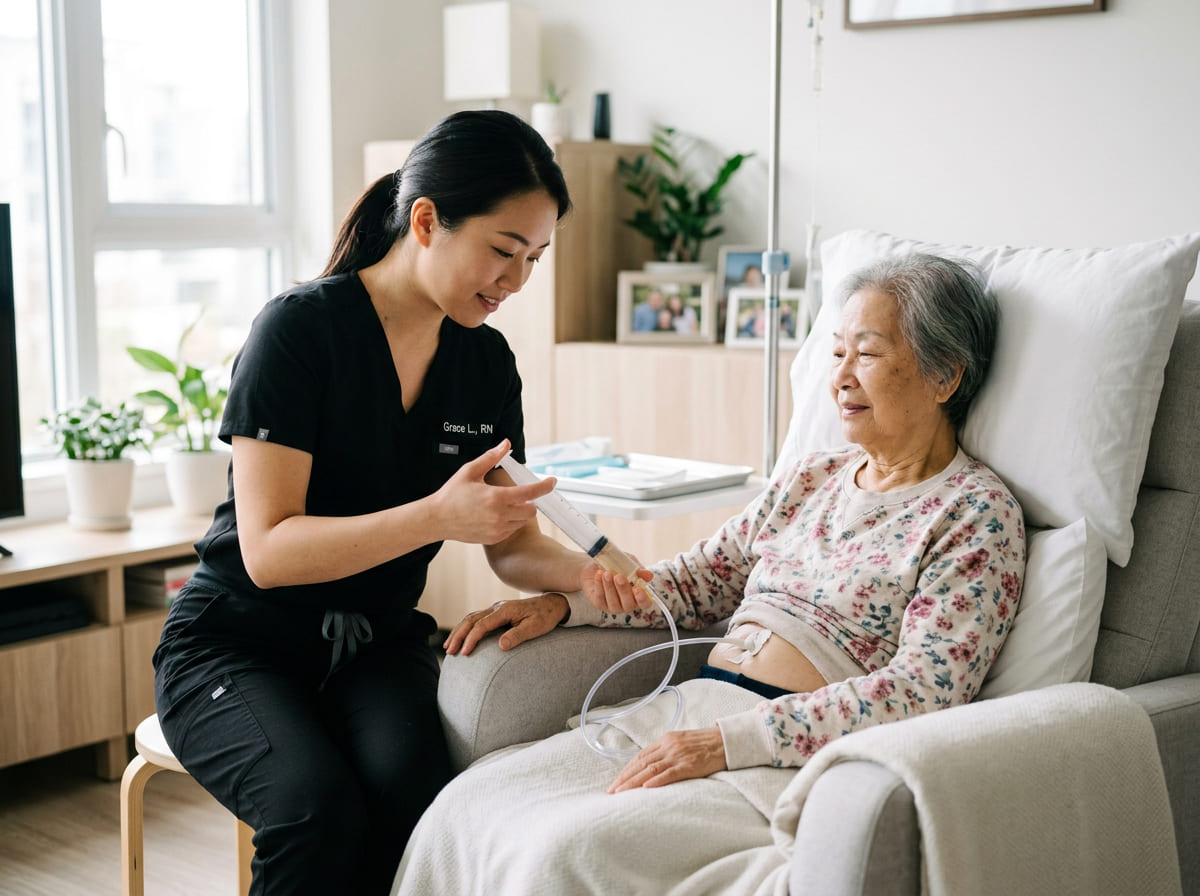 Tube feeding assistance at home