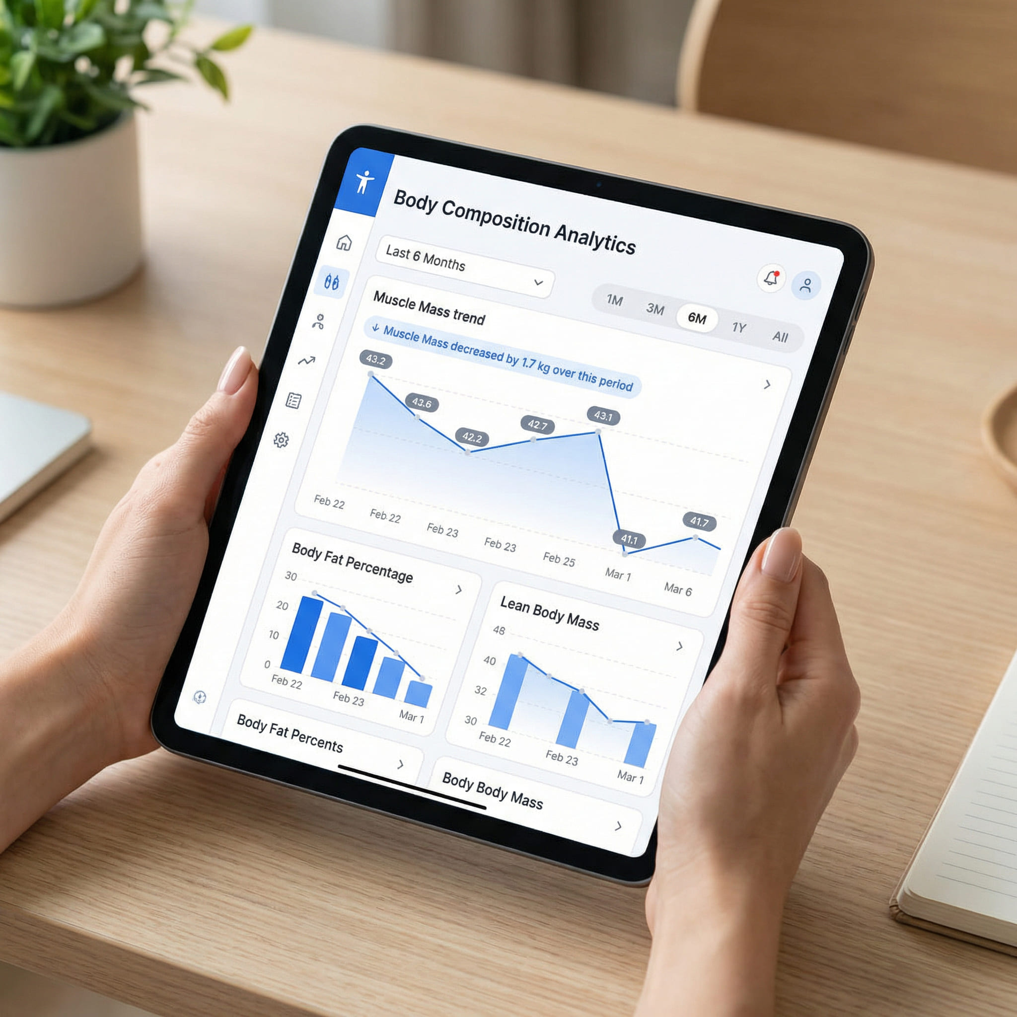 Reviewing personalised body composition digital report