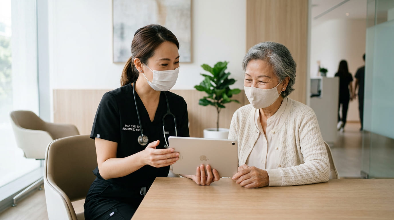 HbA1c blood test performed by a registered nurse at WOXY Health