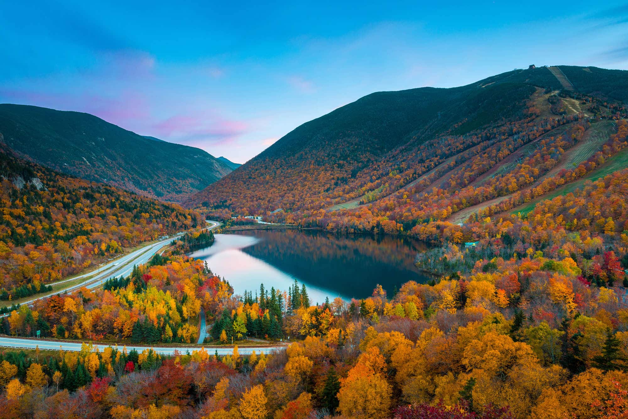 New Hampshire White Mountains with autumn foliage