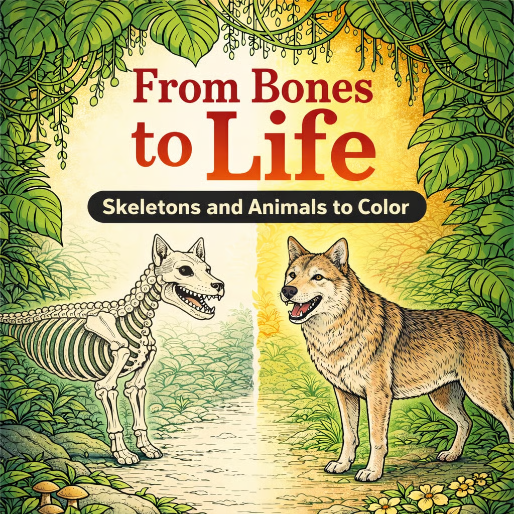 From Bones to Life - Skeletons and Animals to Color