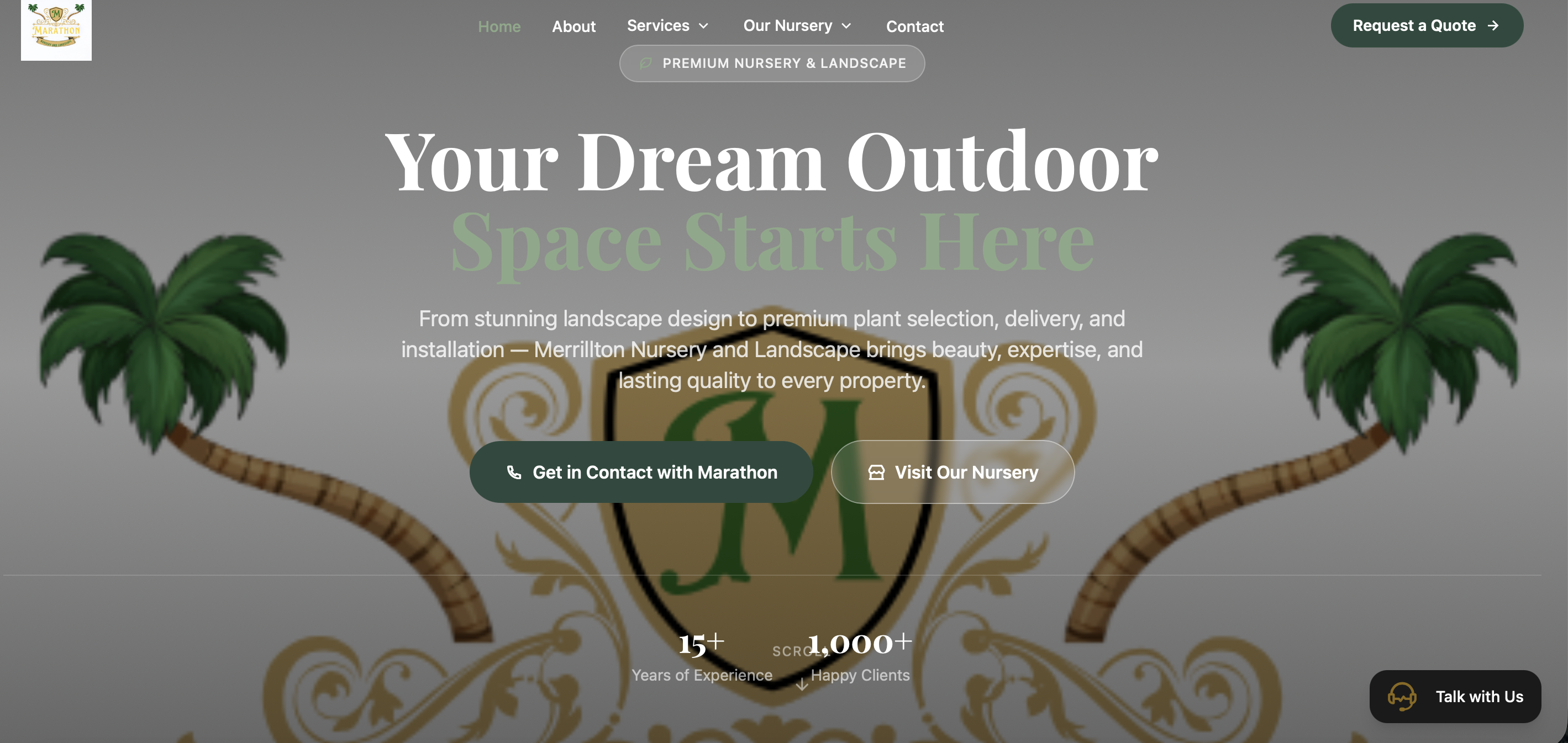 Marathon Nursery and Landscape website
