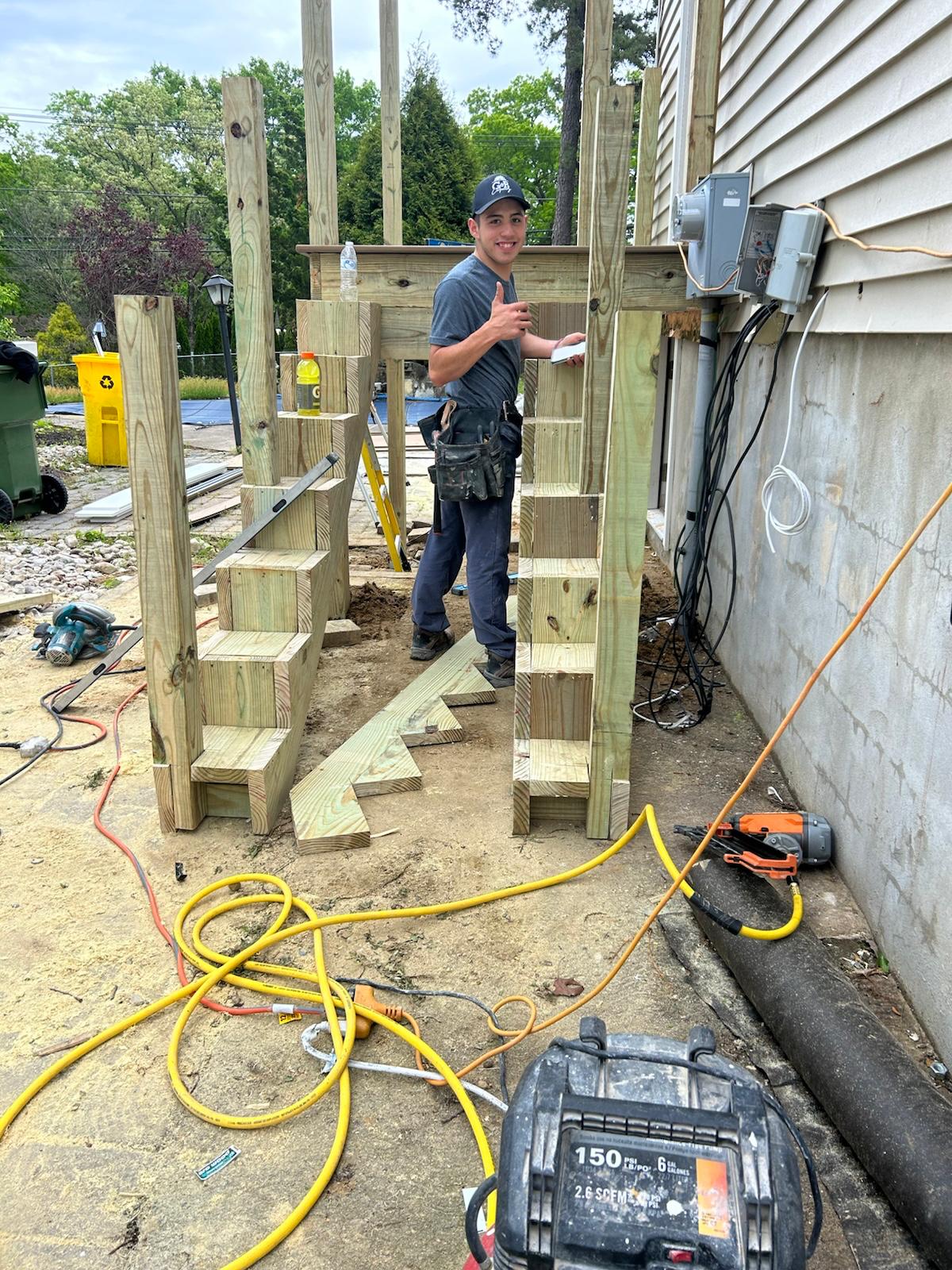 G&B Carpentry LLC professional carpenter working on kitchen cabinets in New Jersey