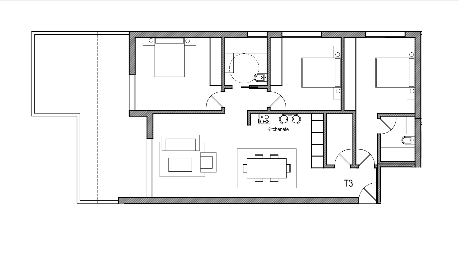 T3 Typology - 107-115 m²