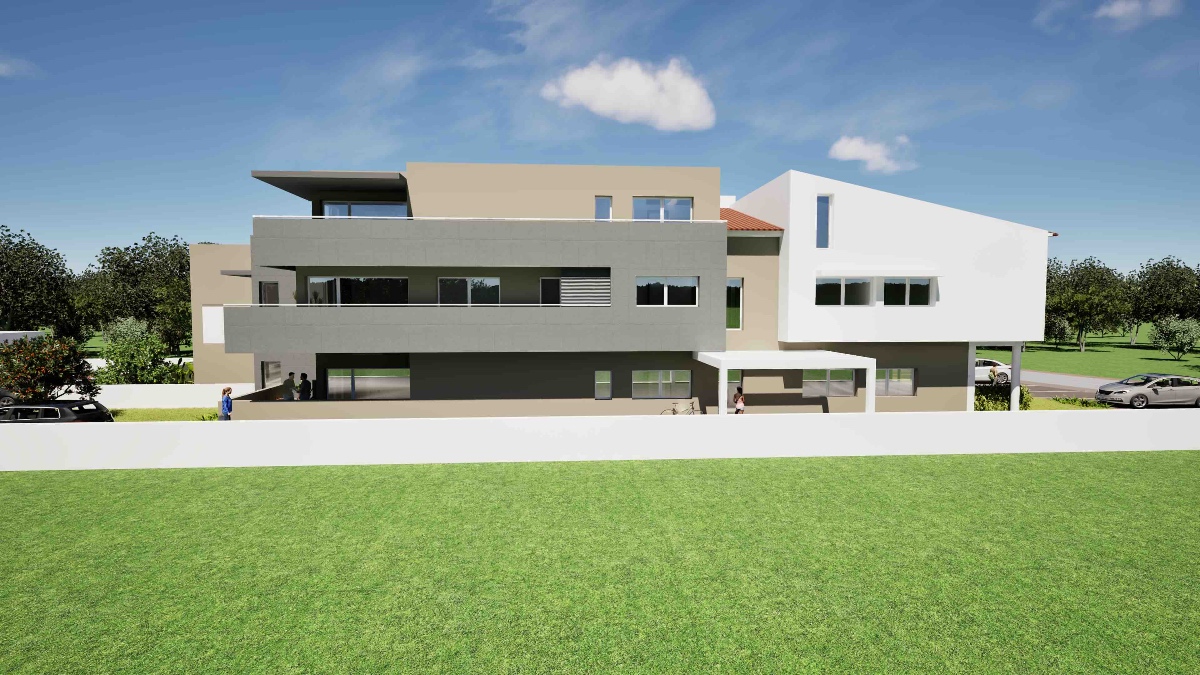 Vista exterior do empreendimento Gândara View - Perspetiva lateral sul