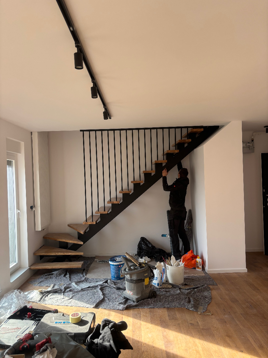 Custom Matte Black Staircase
