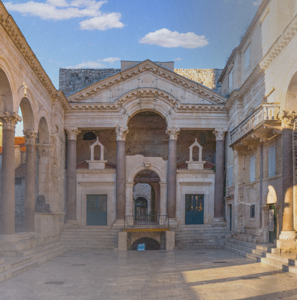 Peristyle architecture courtyard