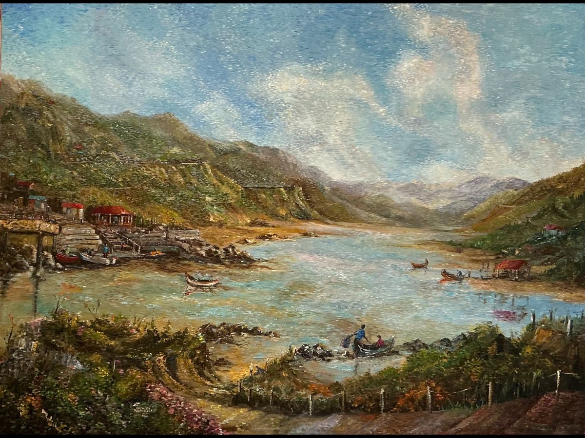 Scenic Harbor With Boats At Rest