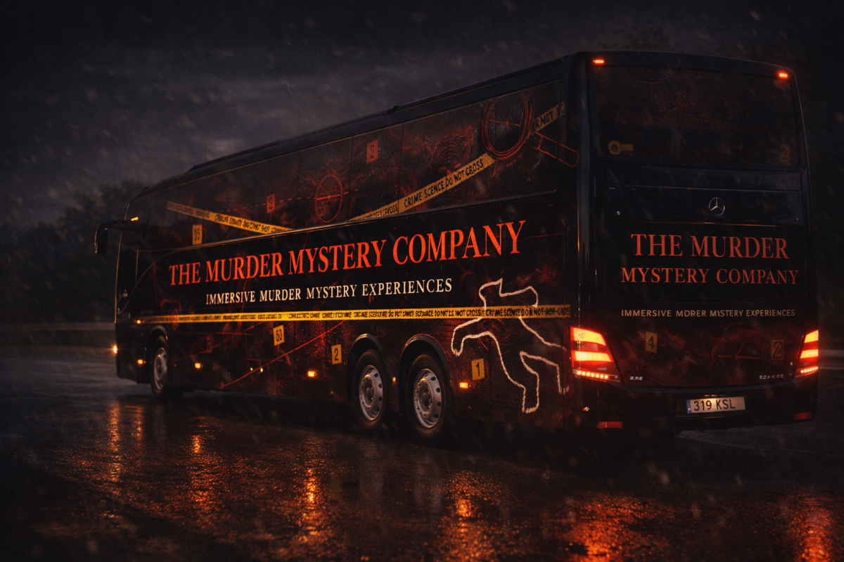 Murder Mystery Co. branded coach