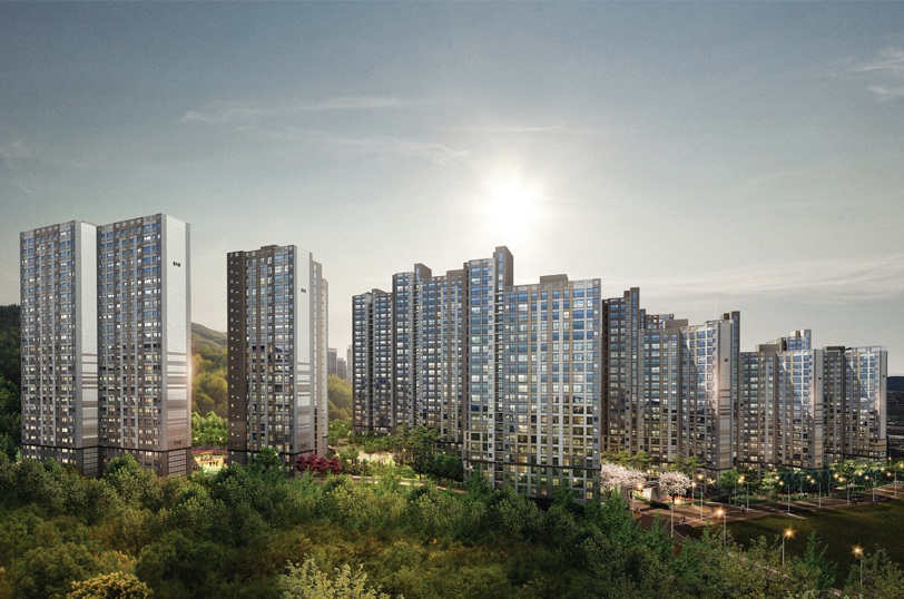 아산 배방 우방 아이유쉘 단지 전경