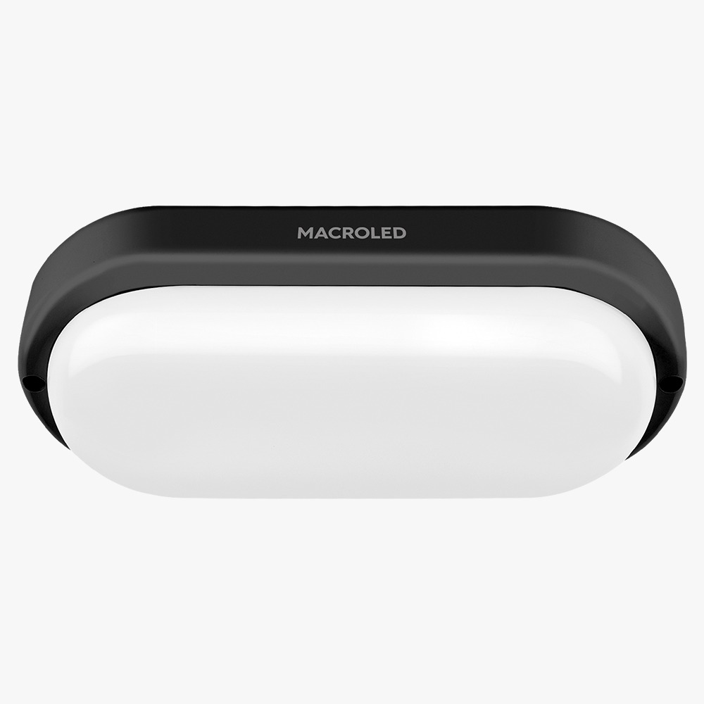 Tortuga Macroled Oval Marco Negro 18W - Iluminación LED profesional Lima Perú - 18W 1620lm IP54 6500K - Macroled
