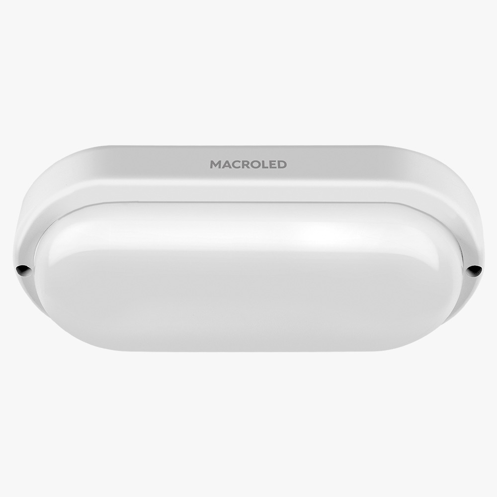 Tortuga Macroled Oval Marco Blanco 18W - Iluminación LED profesional Lima Perú - 18W 1620lm IP54 6500K - Macroled
