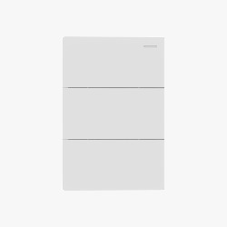 Tecla Interruptor MILAN Blanco Macroled 3 Canales AC250V - Iluminación LED profesional Lima Perú - 3 Canales AC250V 10A max Bastidor Metálico - Macroled