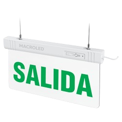 Cartel de Salida de Emergencia Luminoso (Salida) - Iluminación LED profesional Lima Perú - 1W max AC220-240V 3hs autonomía 6500K - Macroled