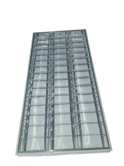 Rejilla Empotrar 3xT8 1220x595x65mm - Iluminación LED profesional Lima Perú - 1220x595x65mm Acero LAF 0.4mm Aluminio Espejo >90% Reflectancia - GENIUX