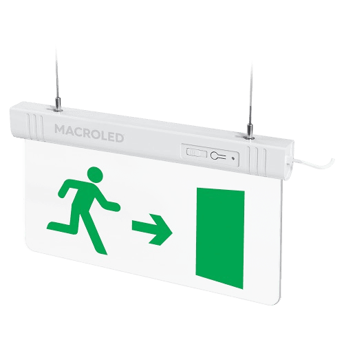 Cartel de Salida de Emergencia Luminoso (Emergencia Puerta) - Iluminación LED profesional Lima Perú - 1W max AC220-240V 3hs autonomía 6500K - Macroled
