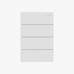 Tecla Interruptor MILAN Blanco Macroled 4 Canales AC250V - Iluminación LED profesional Lima Perú - 4 Canales AC250V 10A max Bastidor Metálico - Macroled