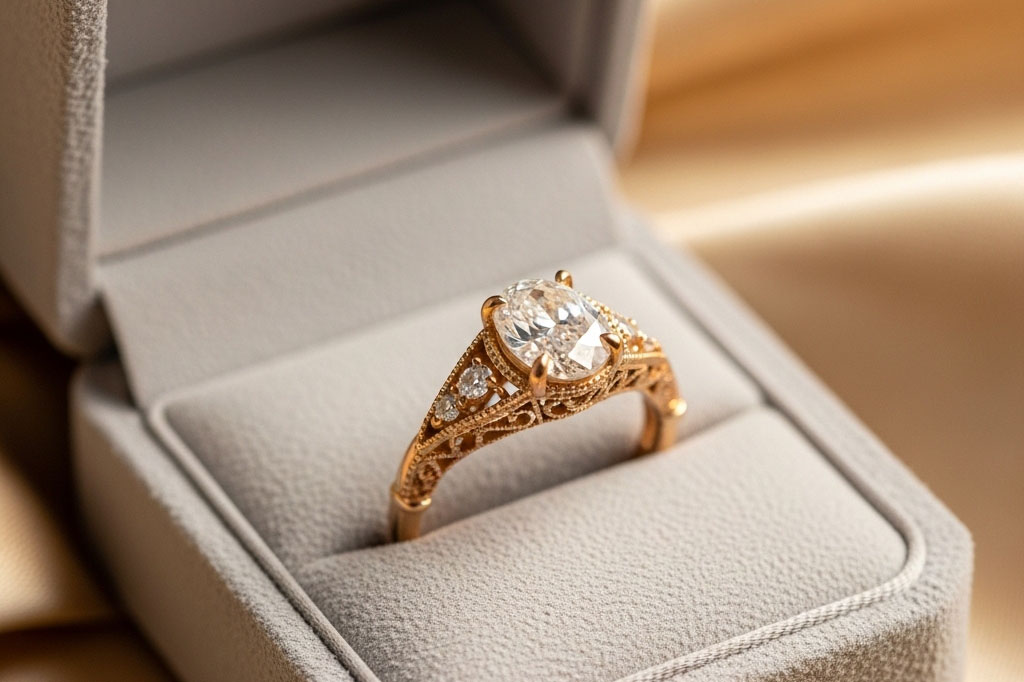 アンティーク調婚約指輪 - 岡山のジュエリーおかやま