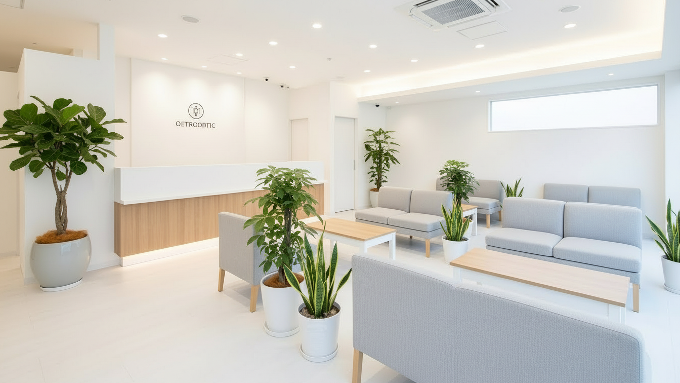 岡山市の整形外科クリニックで患者と対話する日本人医師