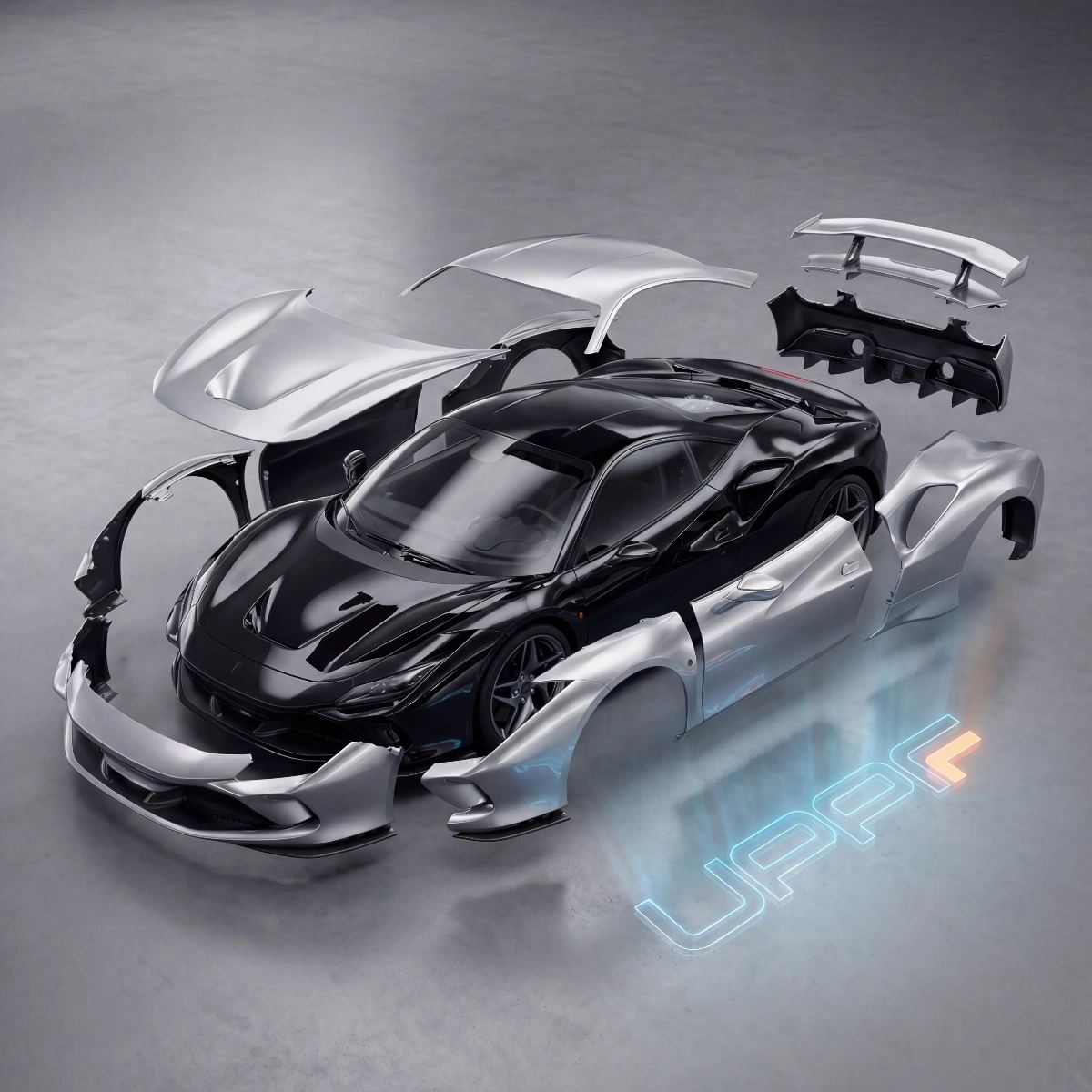 UPPR automotive exploded car body panel view