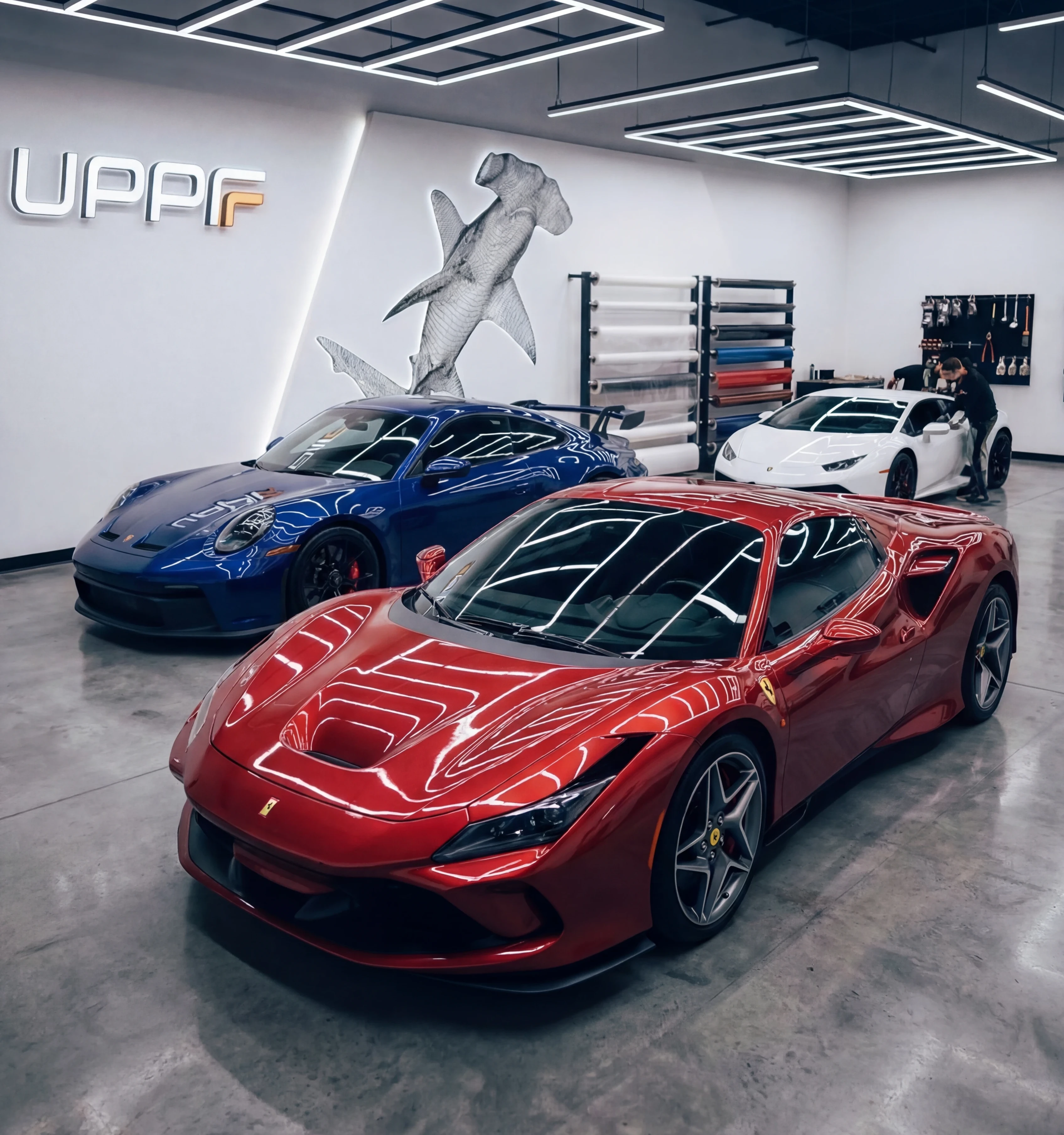 Professional PPF installation process at UPPF Studio