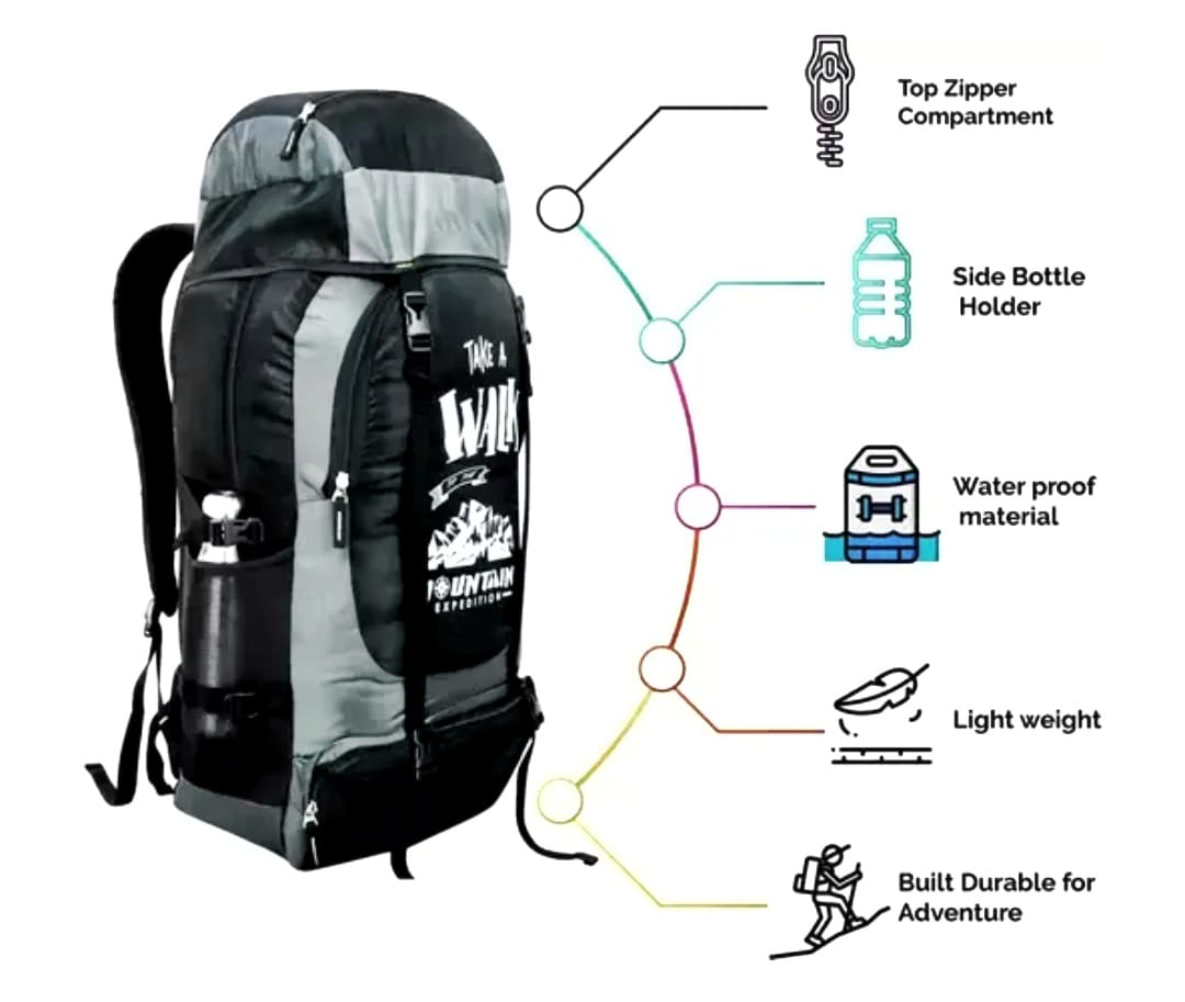 Large 70 L Laptop Backpack UNISEX Water Proof Mountain Rucksack Hiking/Trekking/Camping Bag/Backpack - 70 L 3