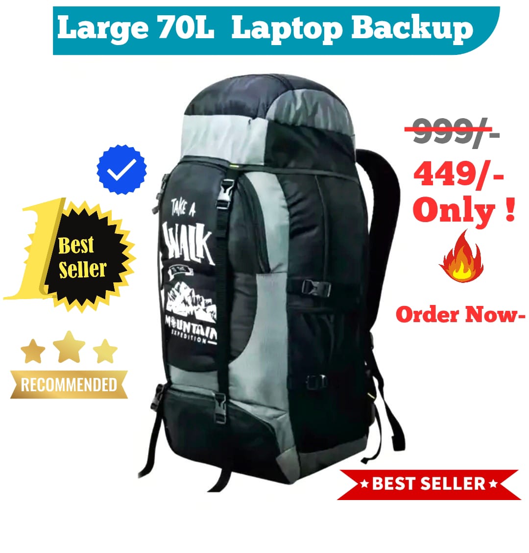Large 70 L Laptop Backpack UNISEX Water Proof Mountain Rucksack Hiking/Trekking/Camping Bag/Backpack - 70 L