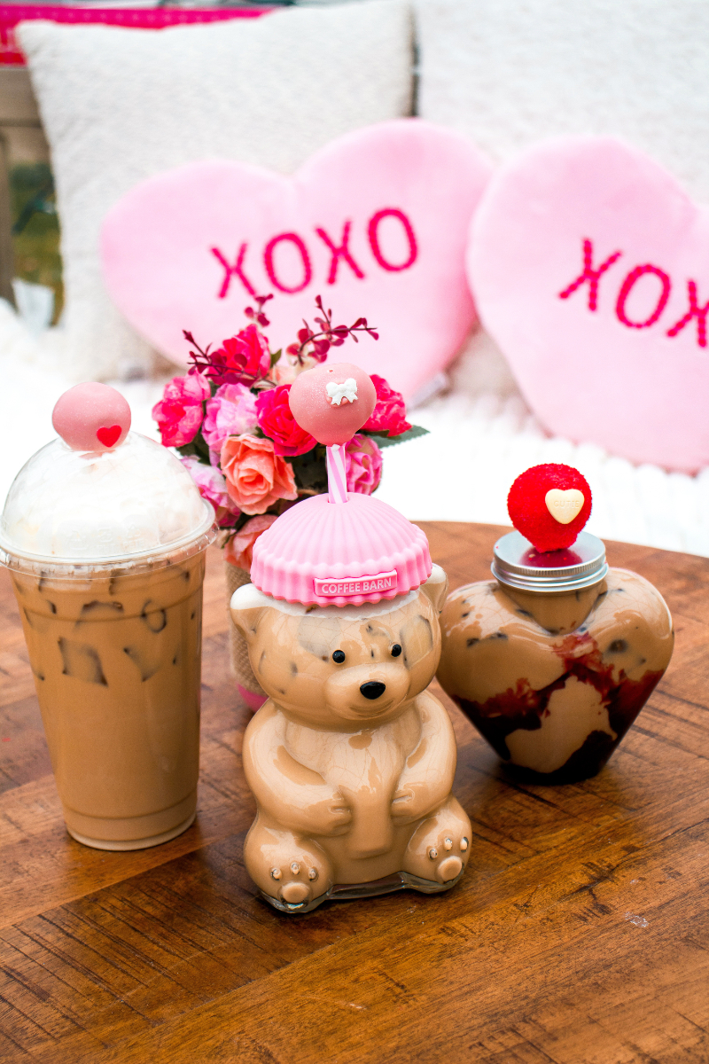 Valentine's Day specialty drinks at Coffee Barn