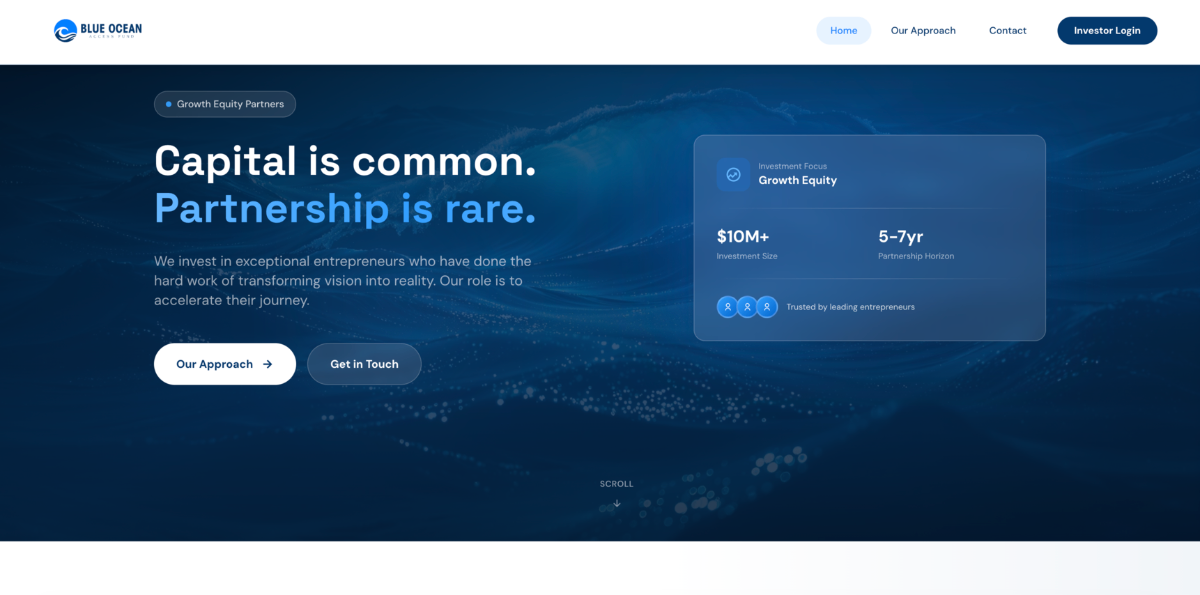 Blue Ocean Access Fund website design