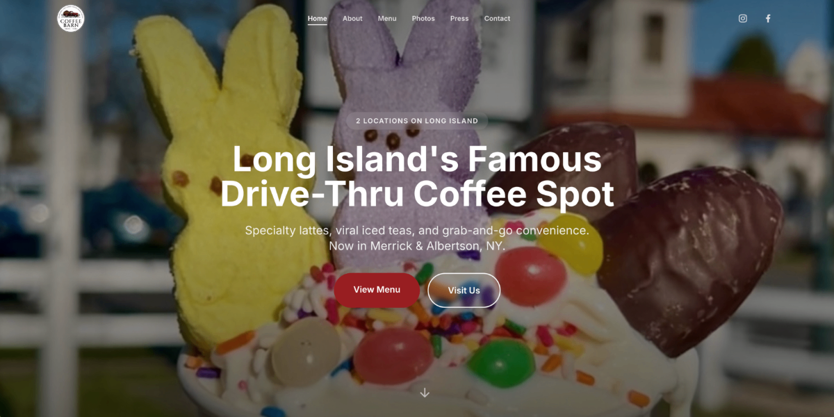 Coffee Barn website design