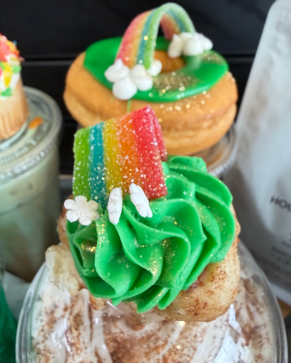 St. Patrick's Day Rainbow Cinnamon Bun - March Exclusive at Coffee Barn