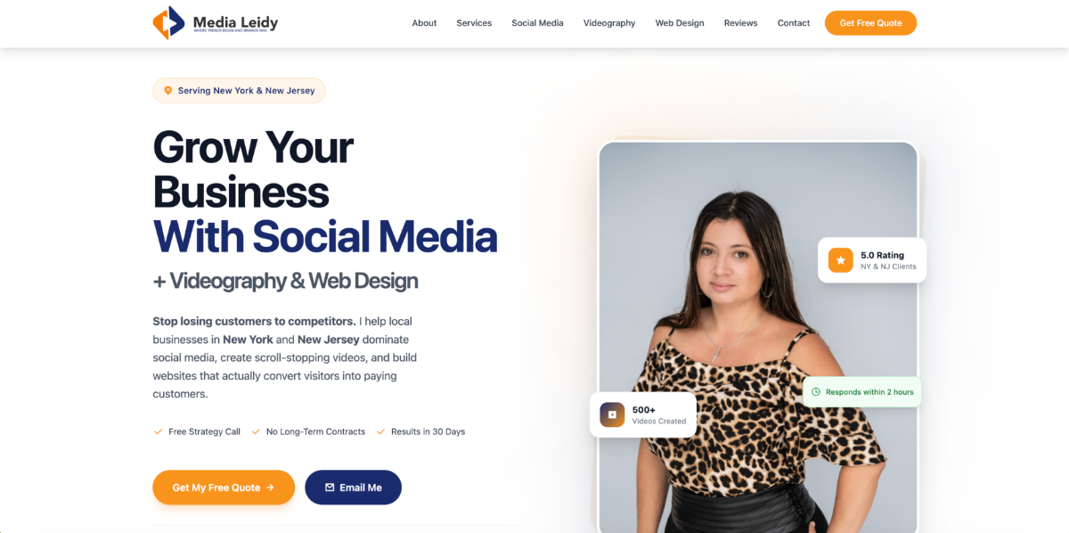 Media Leidy website design