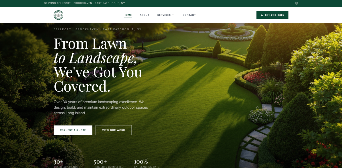 Feren's Landscaping website design