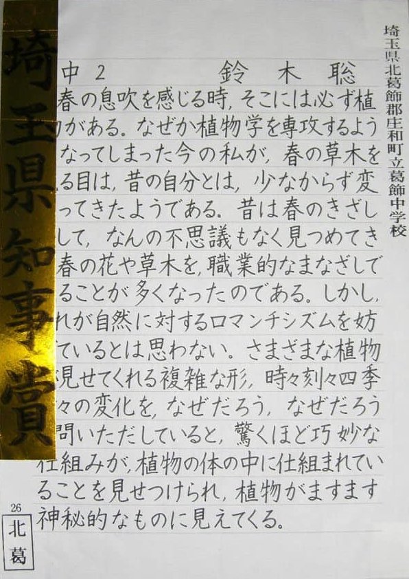 幼少時代の書道作品2