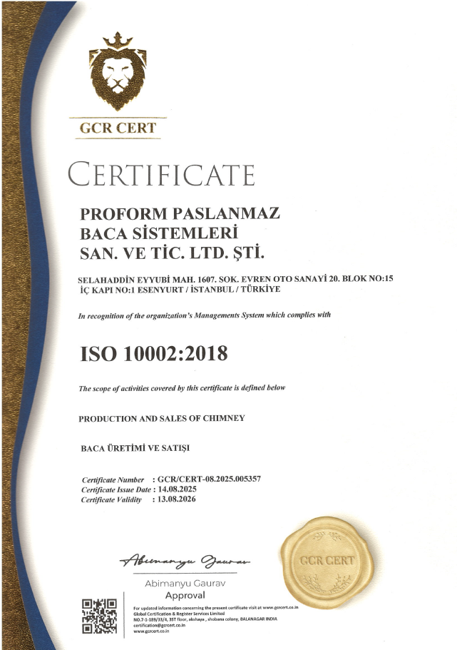 ISO 10002:2018 Certificate