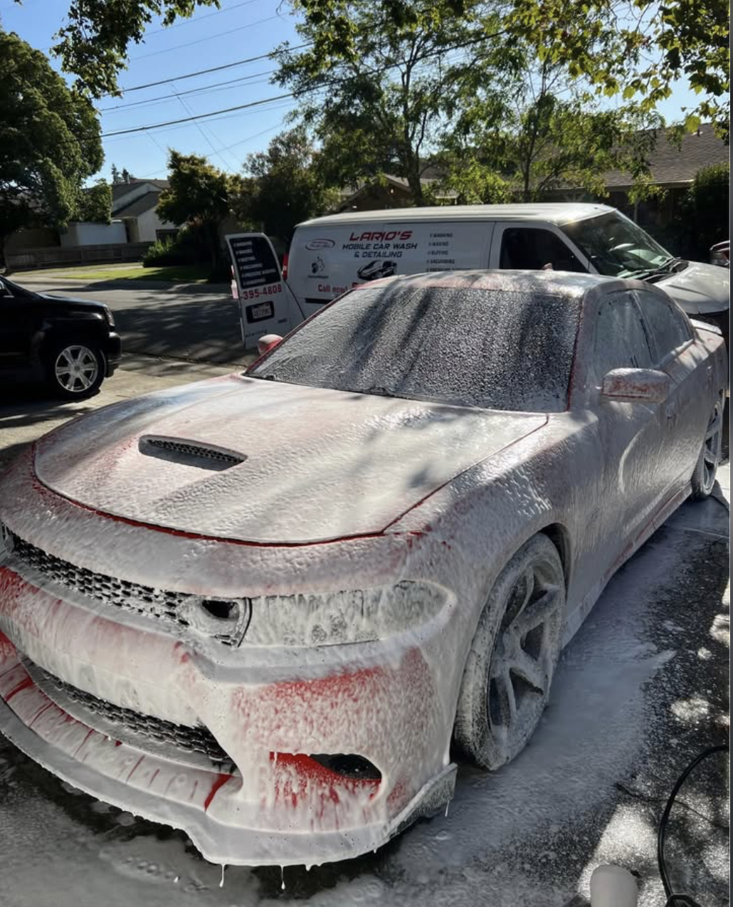 Satisfied customer with detailed car