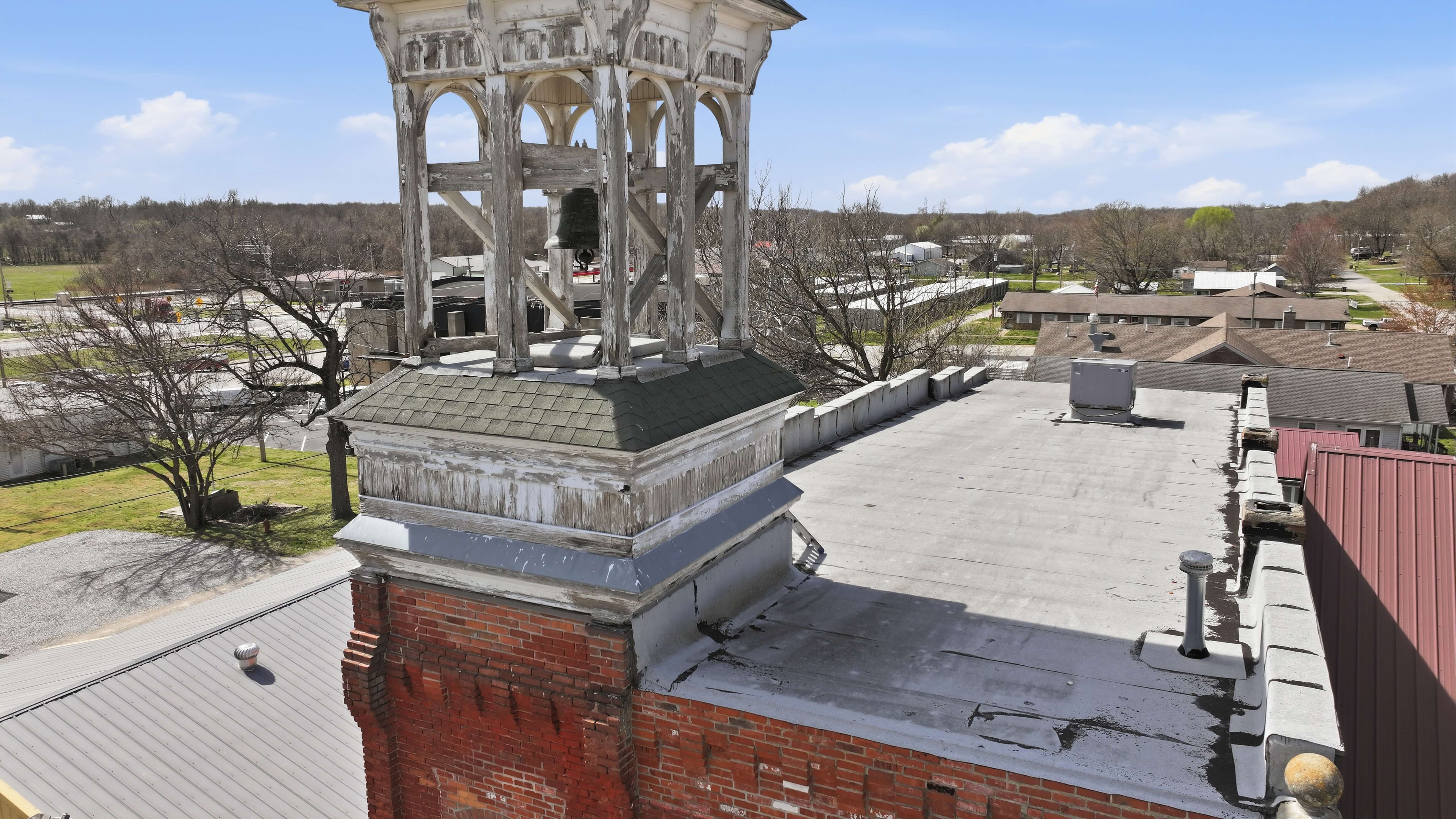 Historic Engine & Iron fire station building in Pierce City, Missouri