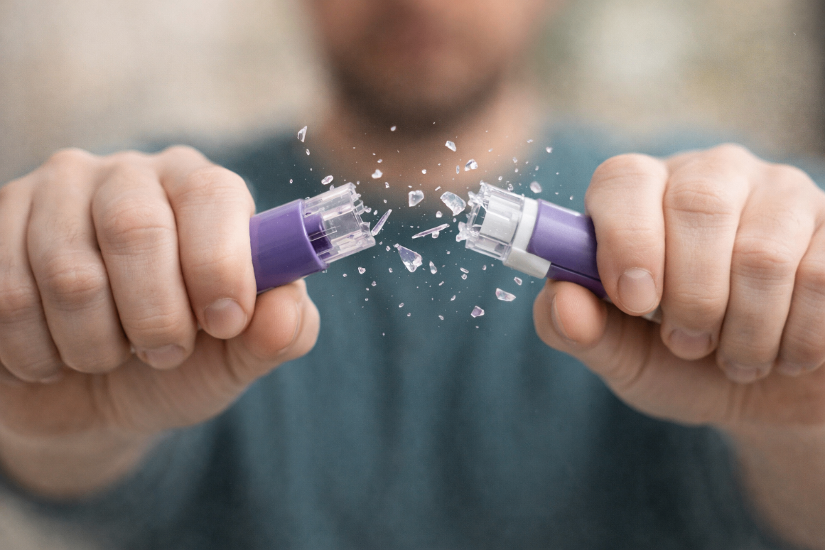 Caneta de emagrecimento quebrada