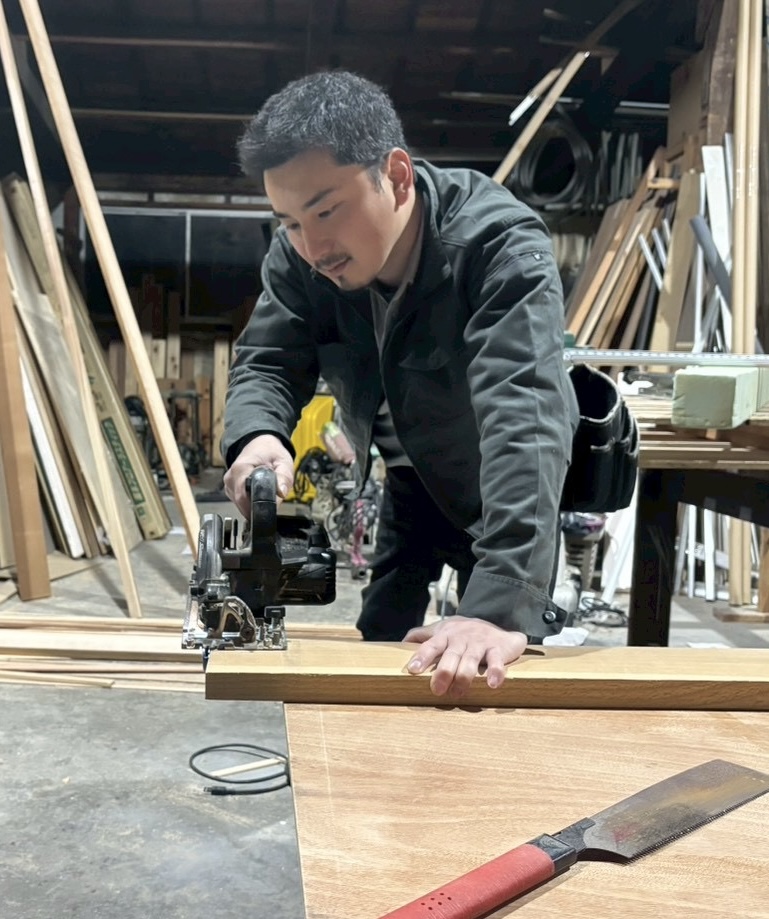 店舗内装施工の様子